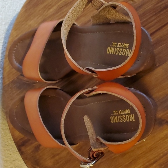 Mossimo- Womens Brown leather Strappy Platform high block Heels Sz.7.5 - Picture 9 of 10